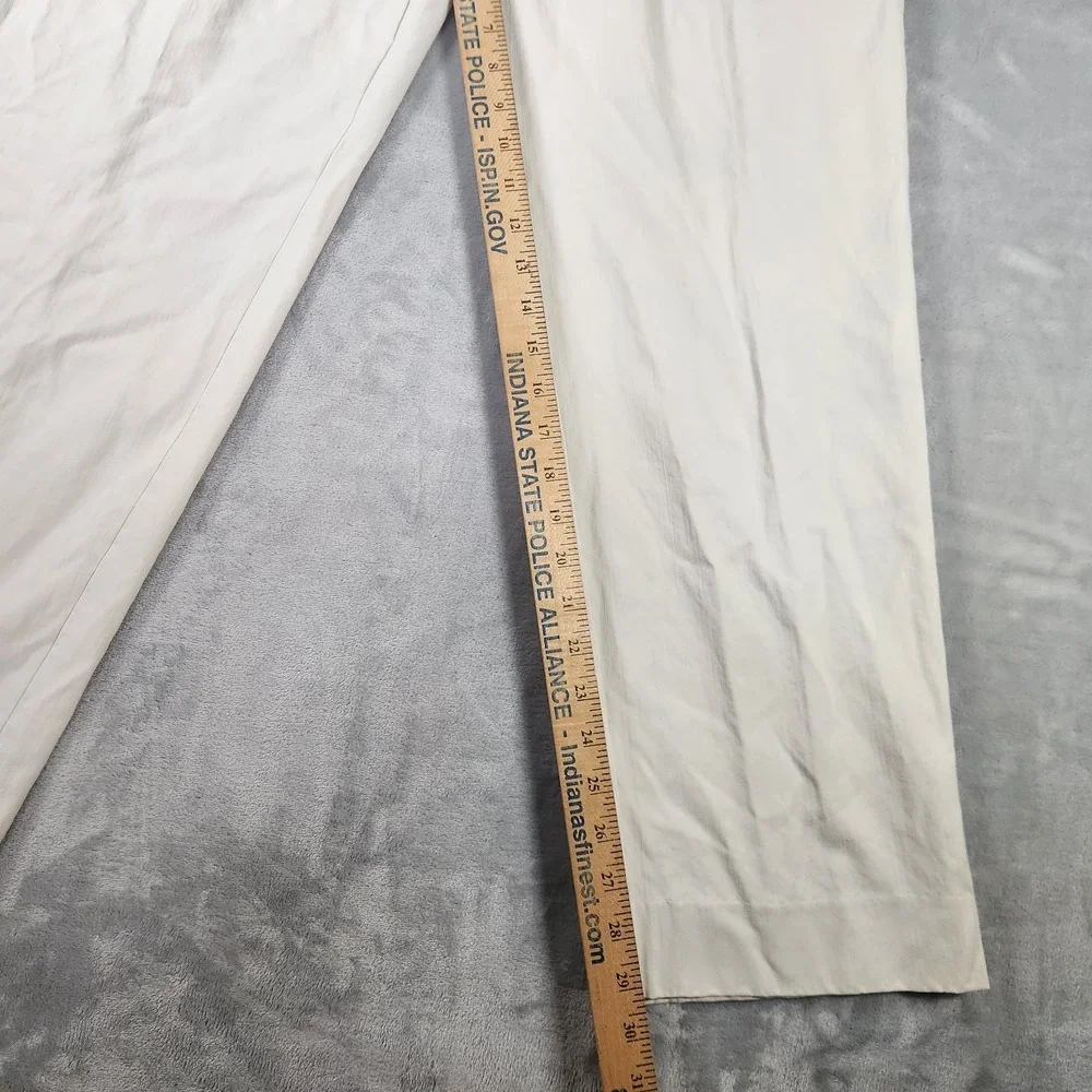Tommy‎ Bahama Silk/Bamboo Pleated Front Chino Style Pants. Ivory, 35X32. EUC!!